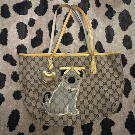 gucci pug tote bag|Gucci Guccioli Medium Oliver Tote .